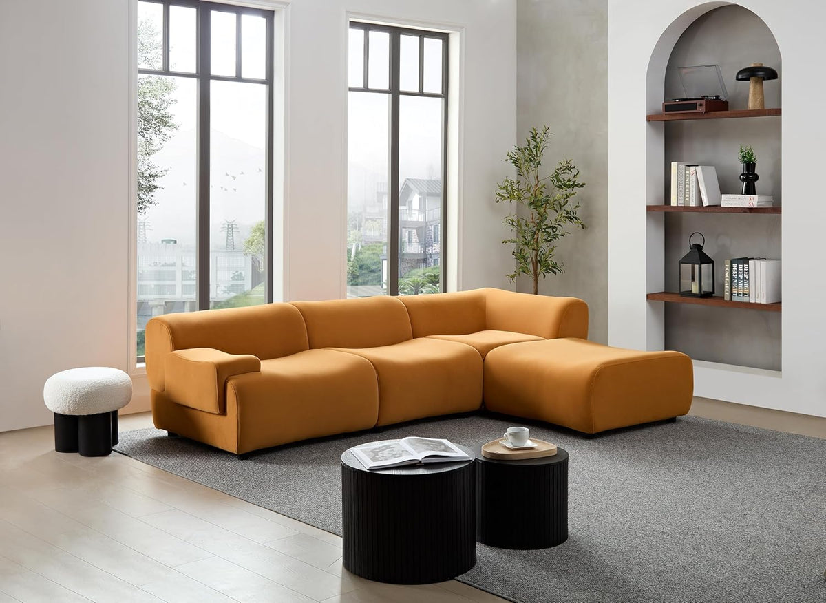 105.9'' Curved Sectional Sofa (Orange) M27074