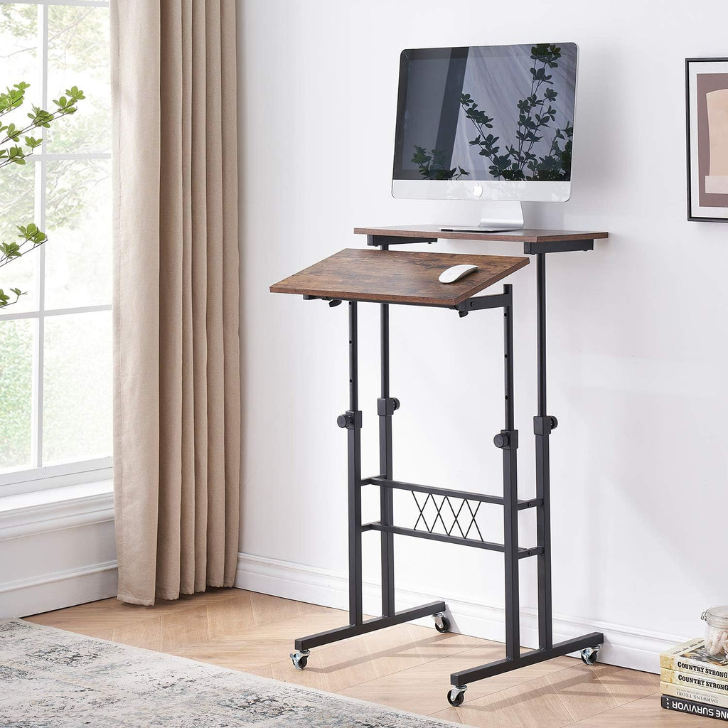 Black Wood Grain Adjustable Height Standing Desk Y276507