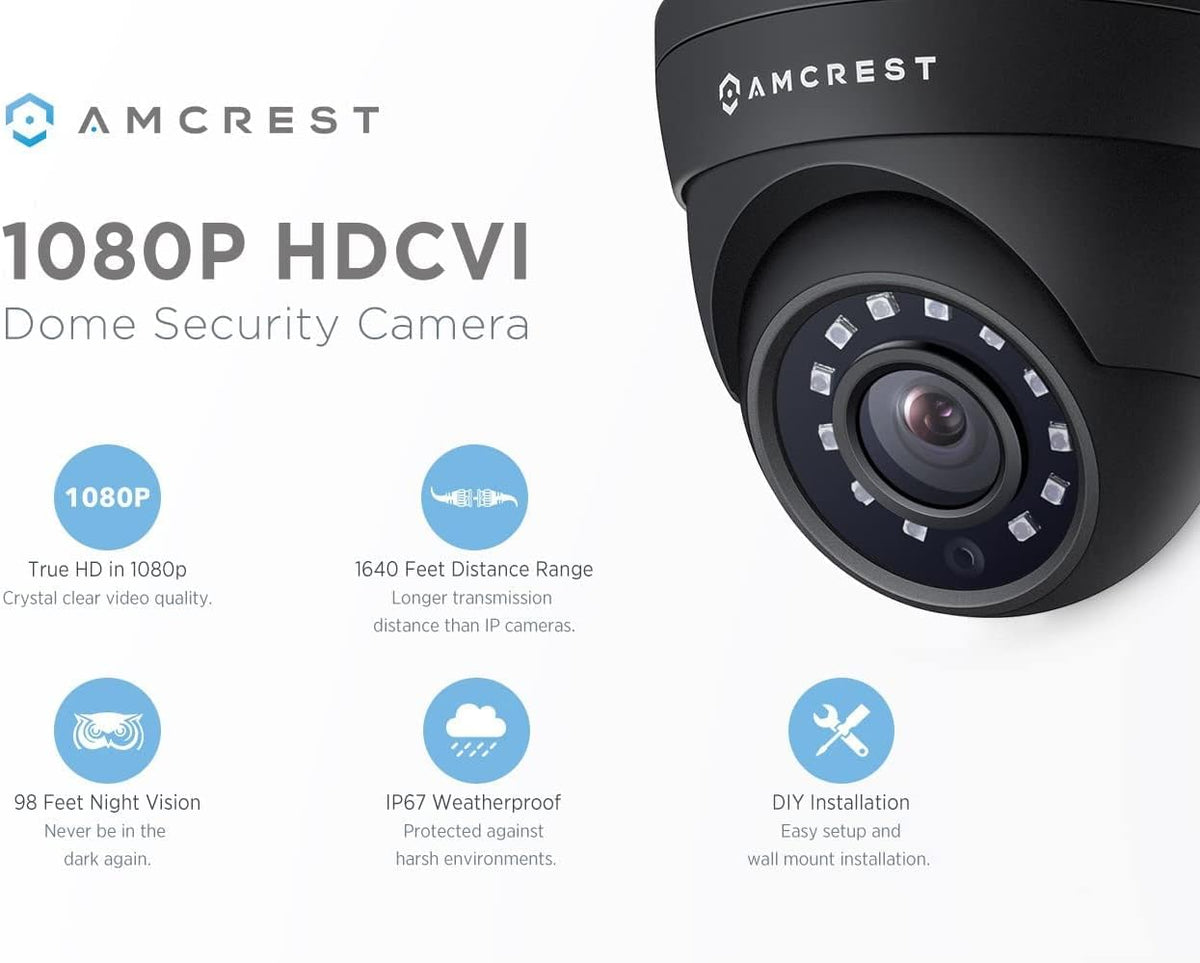 Black 1080P Bullet Outdoor Security Camera X913