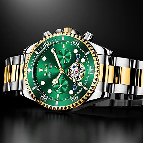 Automatic Self Winding Mechanical Stainless Steel Wrist Watch with Big Dial Waterproof Luminous Watch Rotatable Bezel H8322