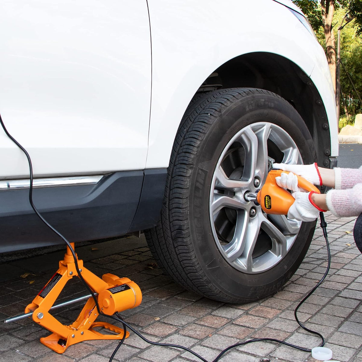 3 Ton Electric Car Jack with Electric Wrench and Inflator Pump A1299