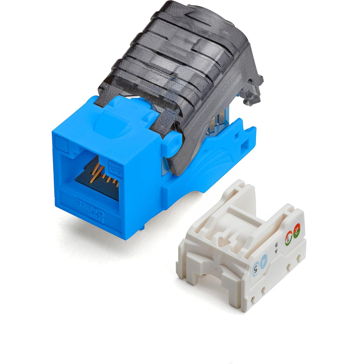 Blue Cat6A Toolless Keystone Jack 12 Pack O931