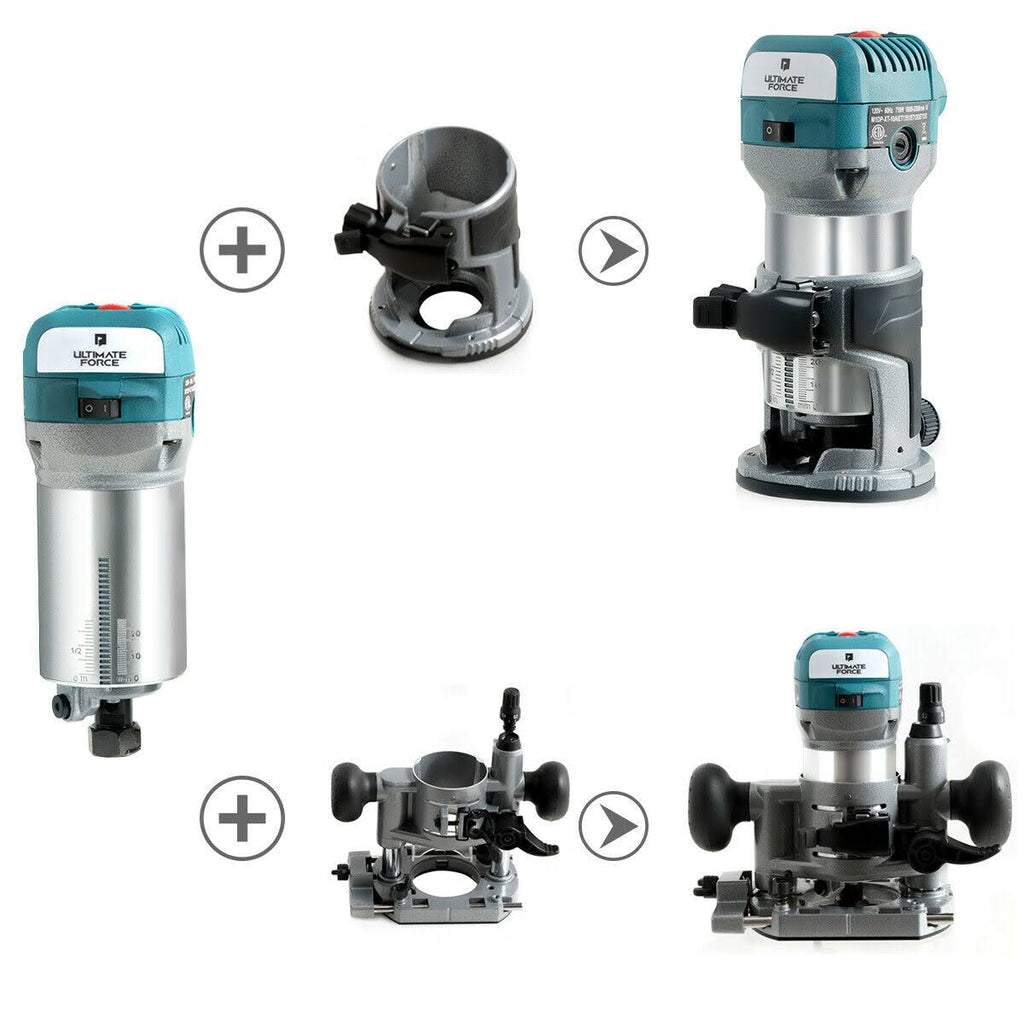 1.25HP Variable Speed Palm Router with Plunge Base R68594
