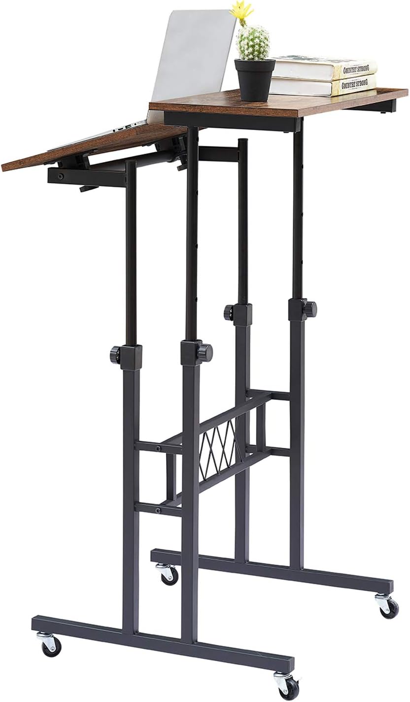 Black Wood Grain Adjustable Height Standing Desk Y276507
