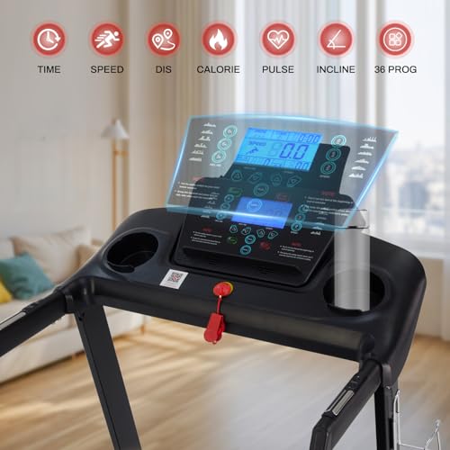 15% Auto Incline Treadmill, 10 MPH Speed, 3.0 HP, 18" Wider Belt S4381