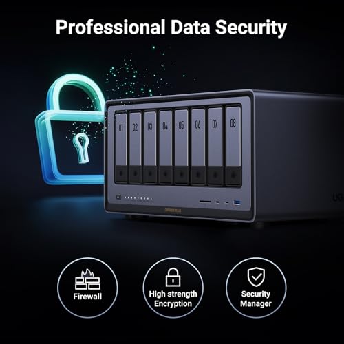 8-Bay Desktop NAS, Intel i5 1235u 10-Core CPU, 8GB DDR5 RAM, 128G SSD, 2 * 10GbE, 2 * M.2 NVMe Slots, 8K HDMI, 2 * TBT4, Diskless O597579