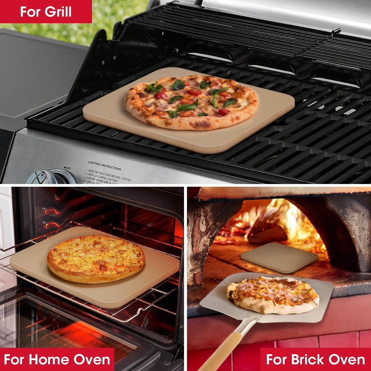 15 Inch Cordierite Pizza Stone S766