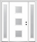 60" x 80" Fiberglass Smooth Primed Frosted Glass Prehung Front Door with Two Sidelites H449762