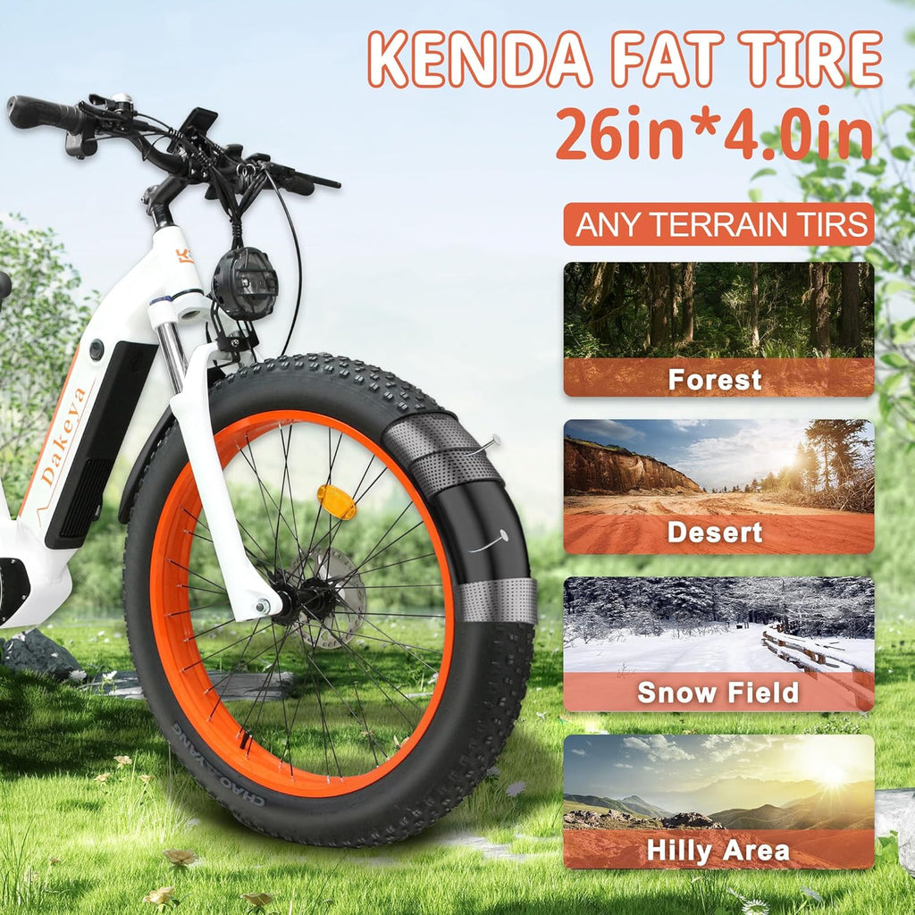 1000W Brushless Motor 7-Speed 48V 15AH Battery 26" x 4.0 Fat Tire Electric Bike L88106
