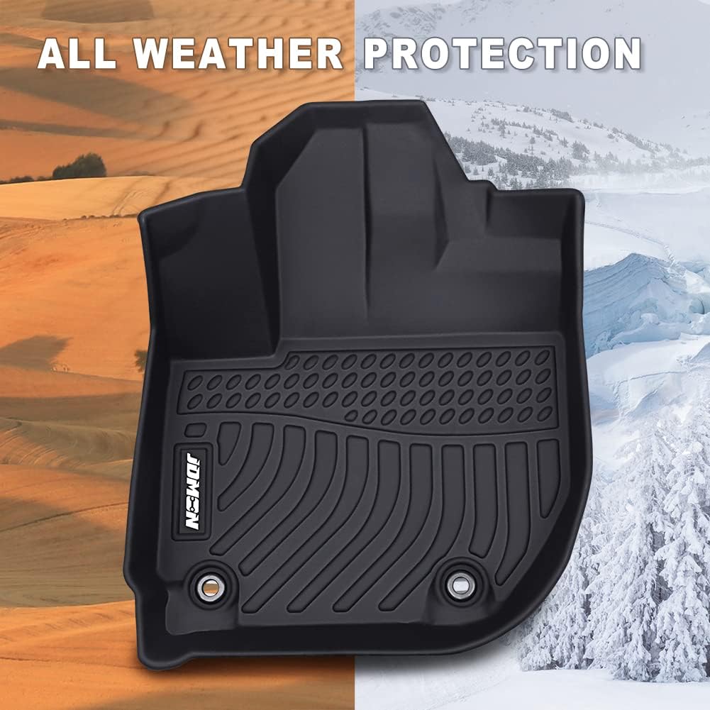 All Weather Floor Mats 2 Row Front & Rear TPE Car Floor Liner Black D383083