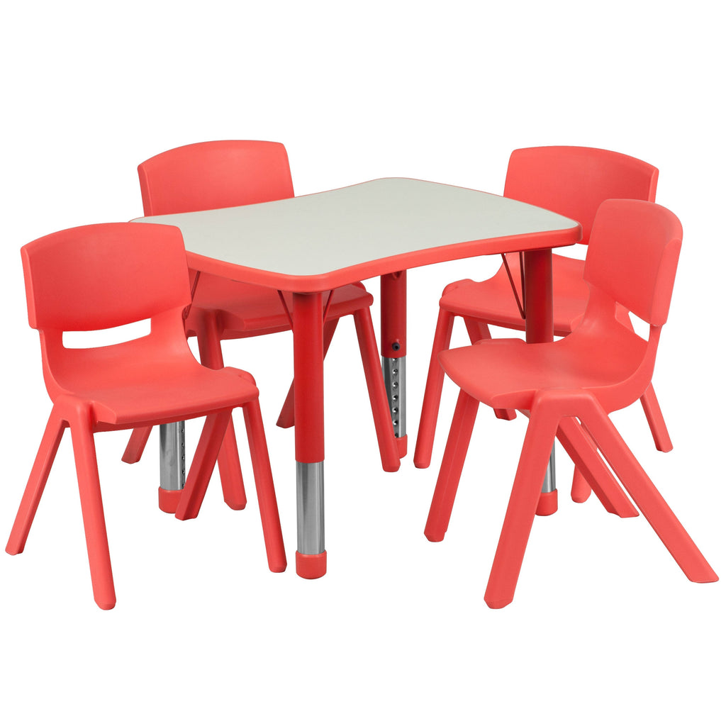 Blue Height-Adjustable Plastic Activity Table Set I287580