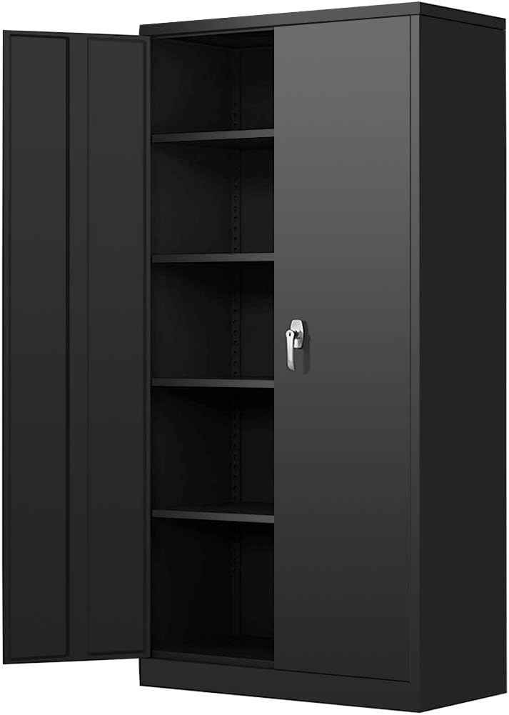 72 Locking Steel Storage Cabinet with 4 Adjustable Shelves U96707