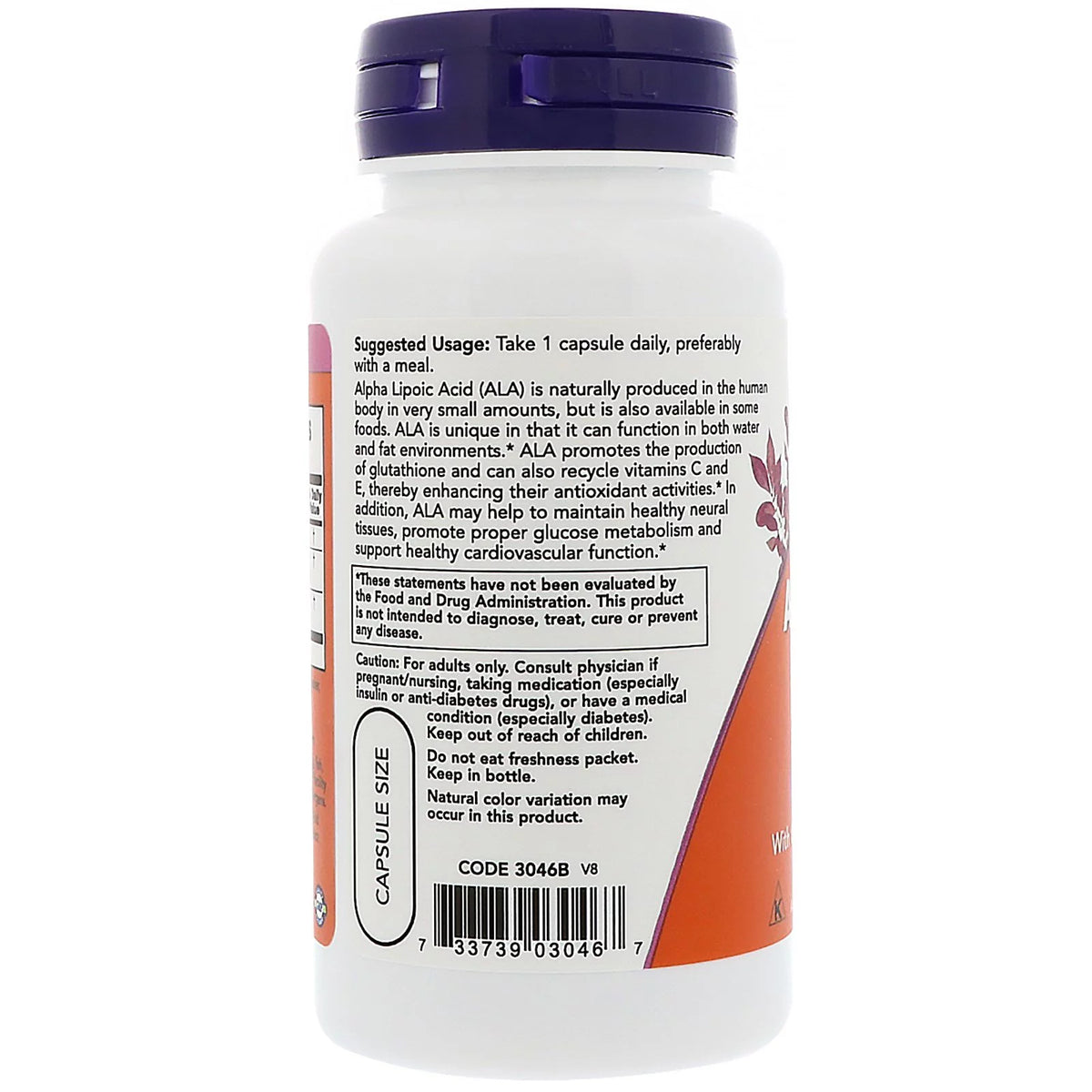 Alpha Lipoic Acid 600 mg 60 Vegetable Capsules P695