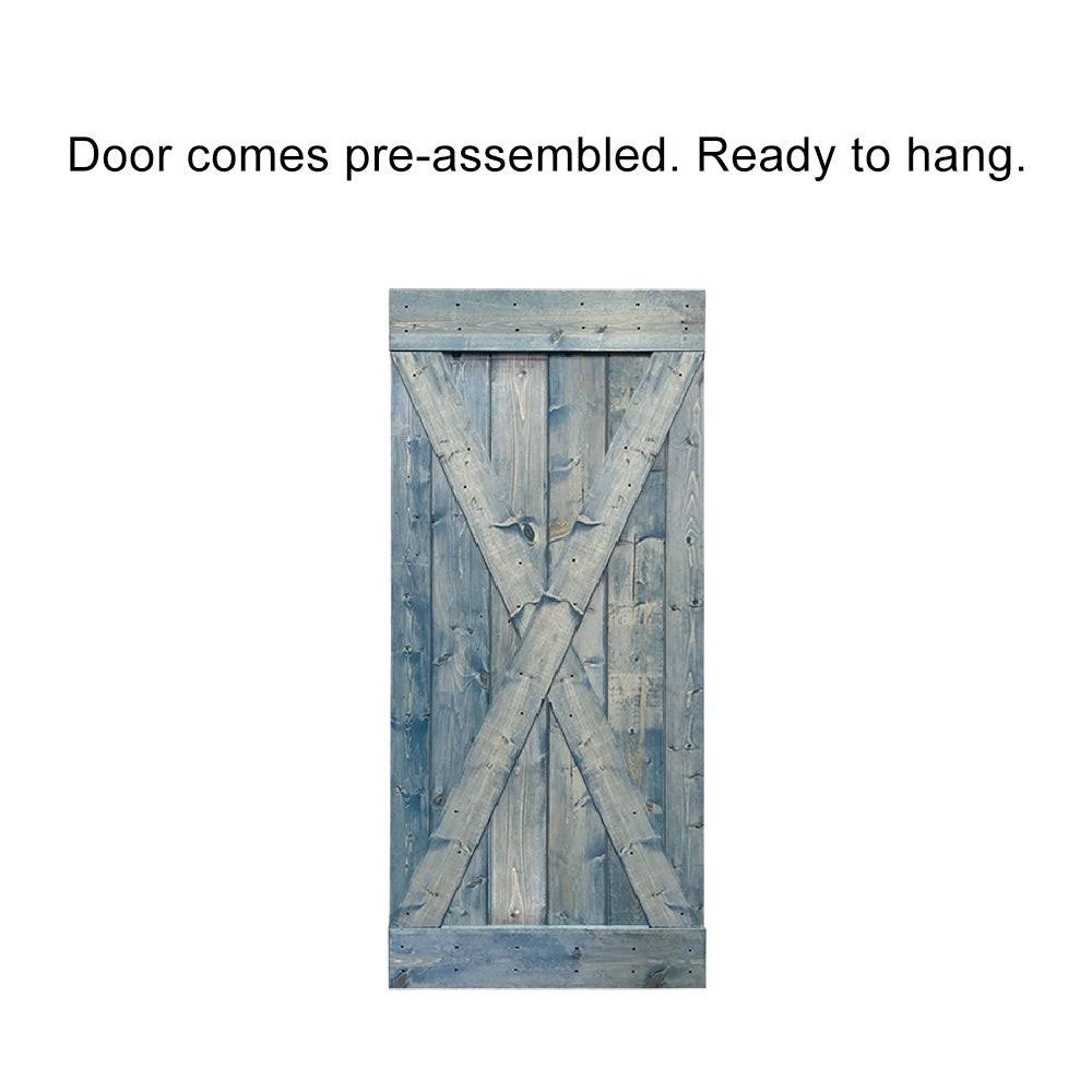 36 in. x 84 in. Pre-Assembled Wood Interior Sliding Barn Door with Hardware Kit V48600