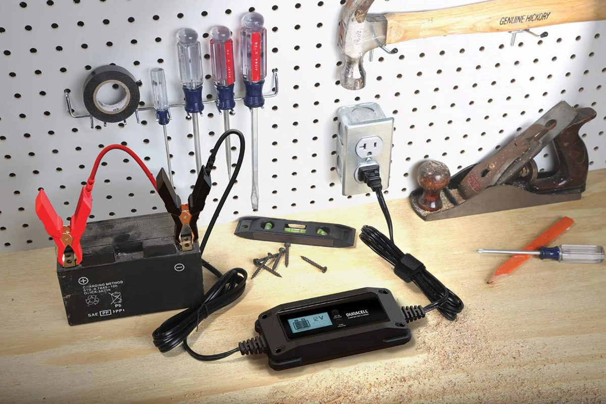 4 Amp Battery Charger Maintainer with LCD Display for 6V, 12V, Lithium Ion Battery O43213