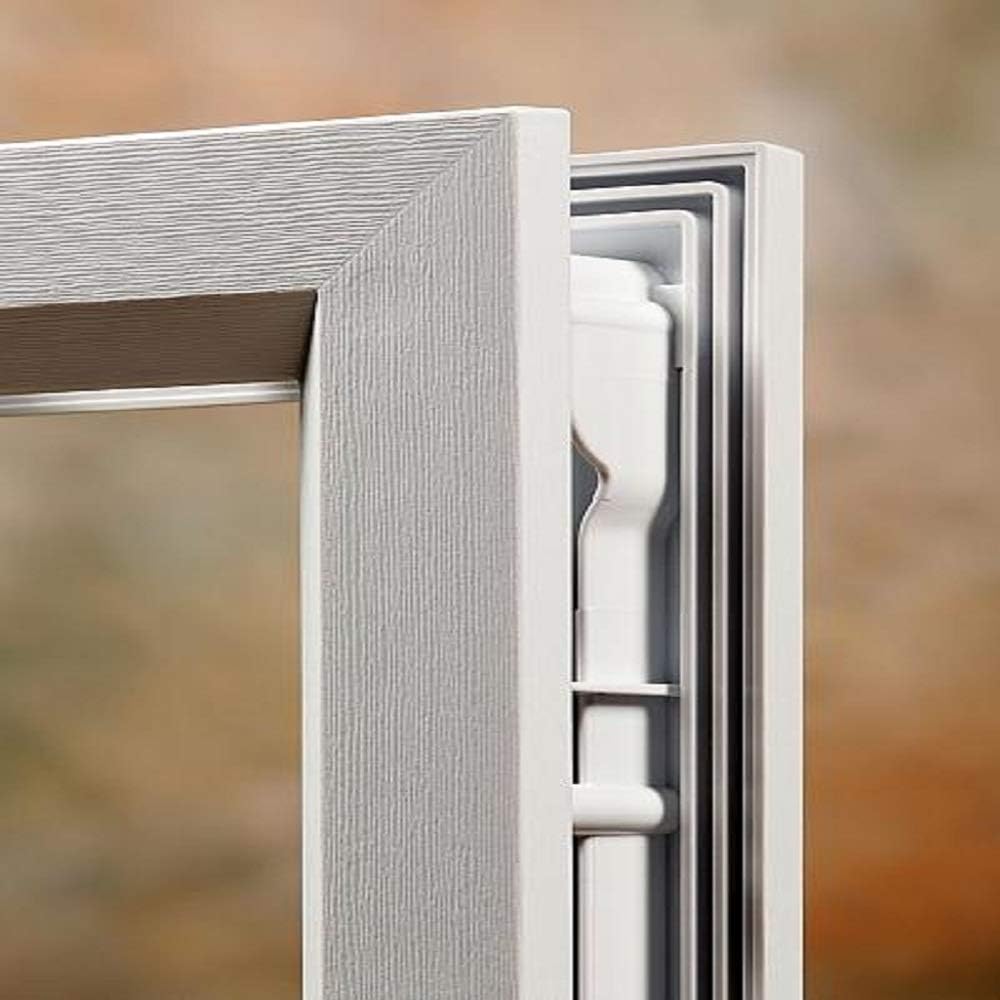 60" x 80" Fiberglass Smooth Primed Frosted Glass Prehung Front Door with Two Sidelites H449762
