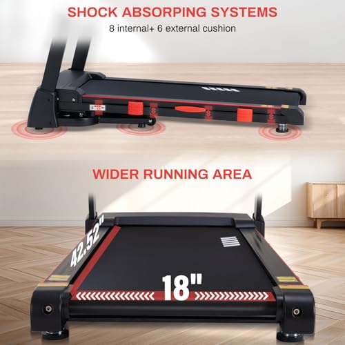 15% Auto Incline Treadmill, 10 MPH Speed, 3.0 HP, 18" Wider Belt S4381