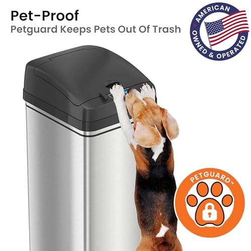13 Gallon Stainless Steel Sensor Trash Can H50864