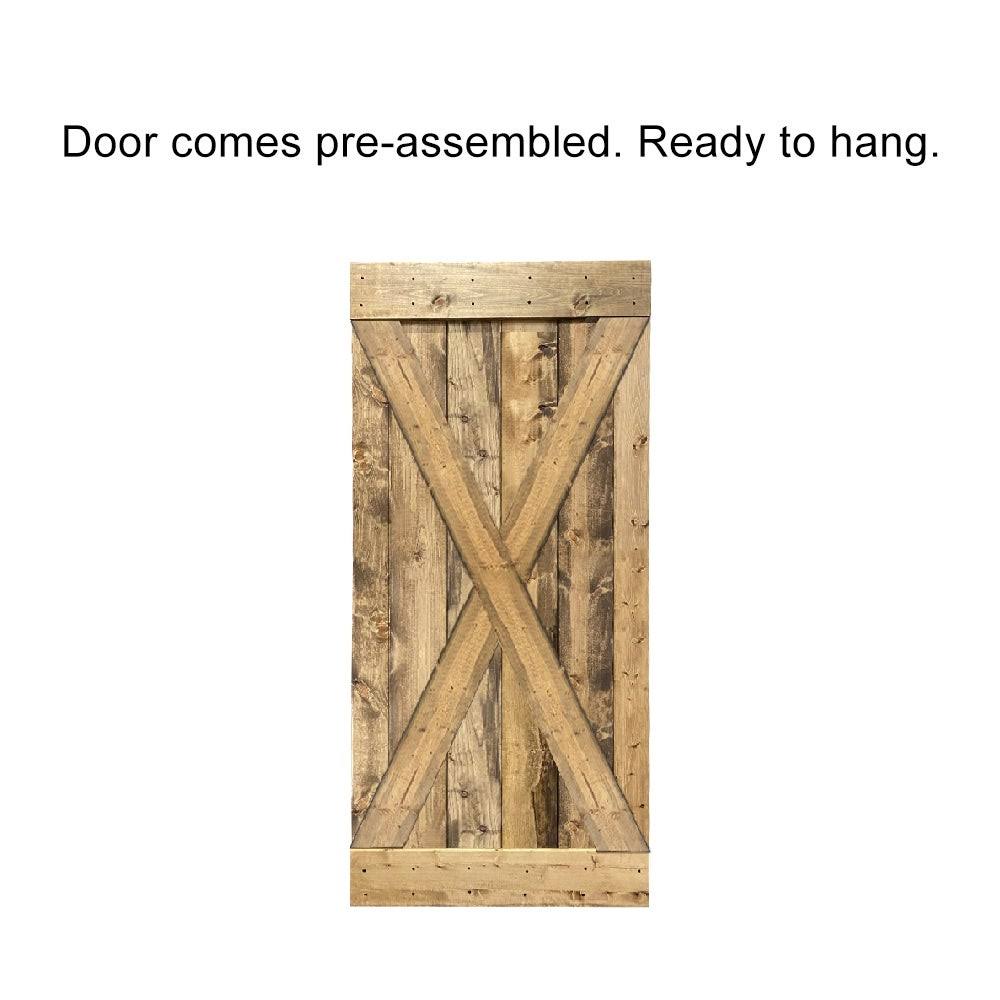 36 in. x 84 in. Pre-Assembled Wood Interior Sliding Barn Door with Hardware Kit V48600