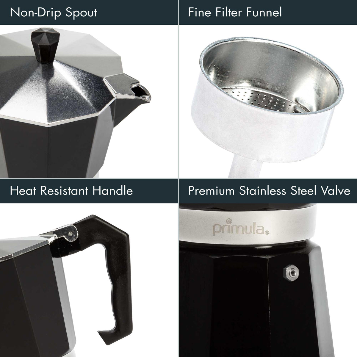 Black 6 Cup Stovetop Espresso Coffee Maker S4233