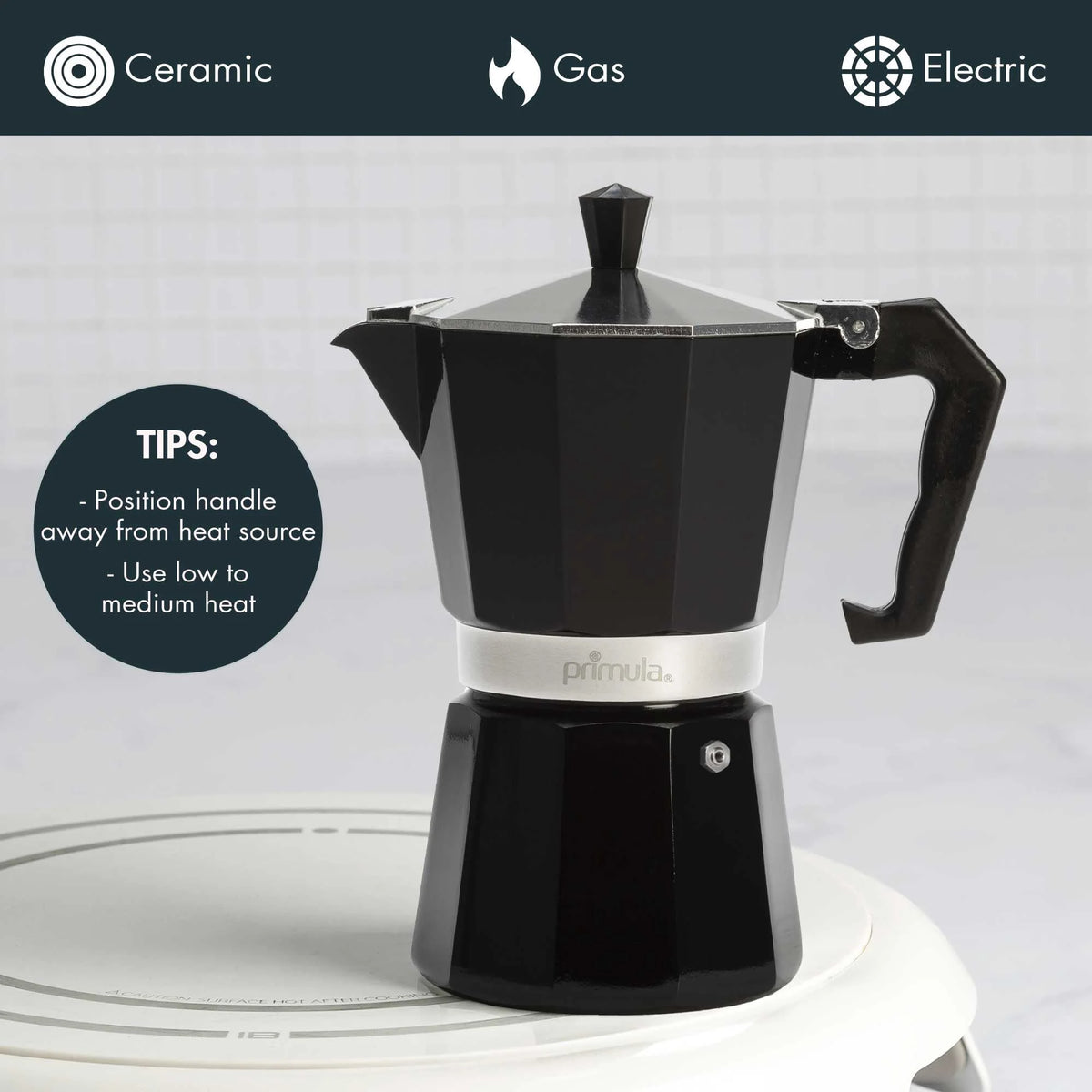 Black 6 Cup Stovetop Espresso Coffee Maker S4233