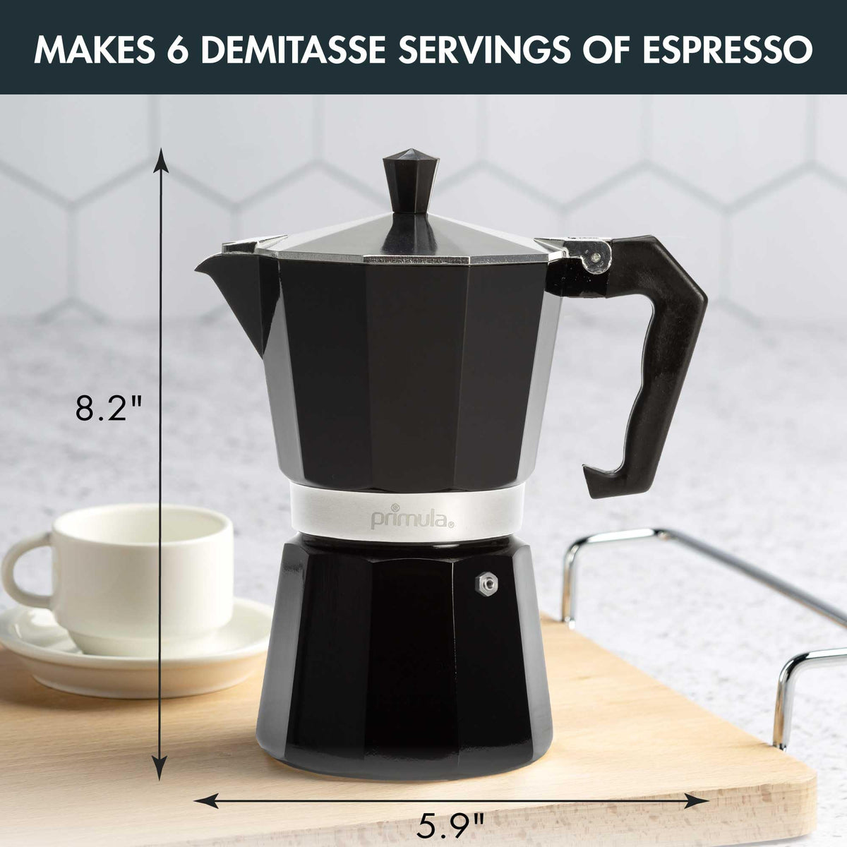 Black 6 Cup Stovetop Espresso Coffee Maker S4233