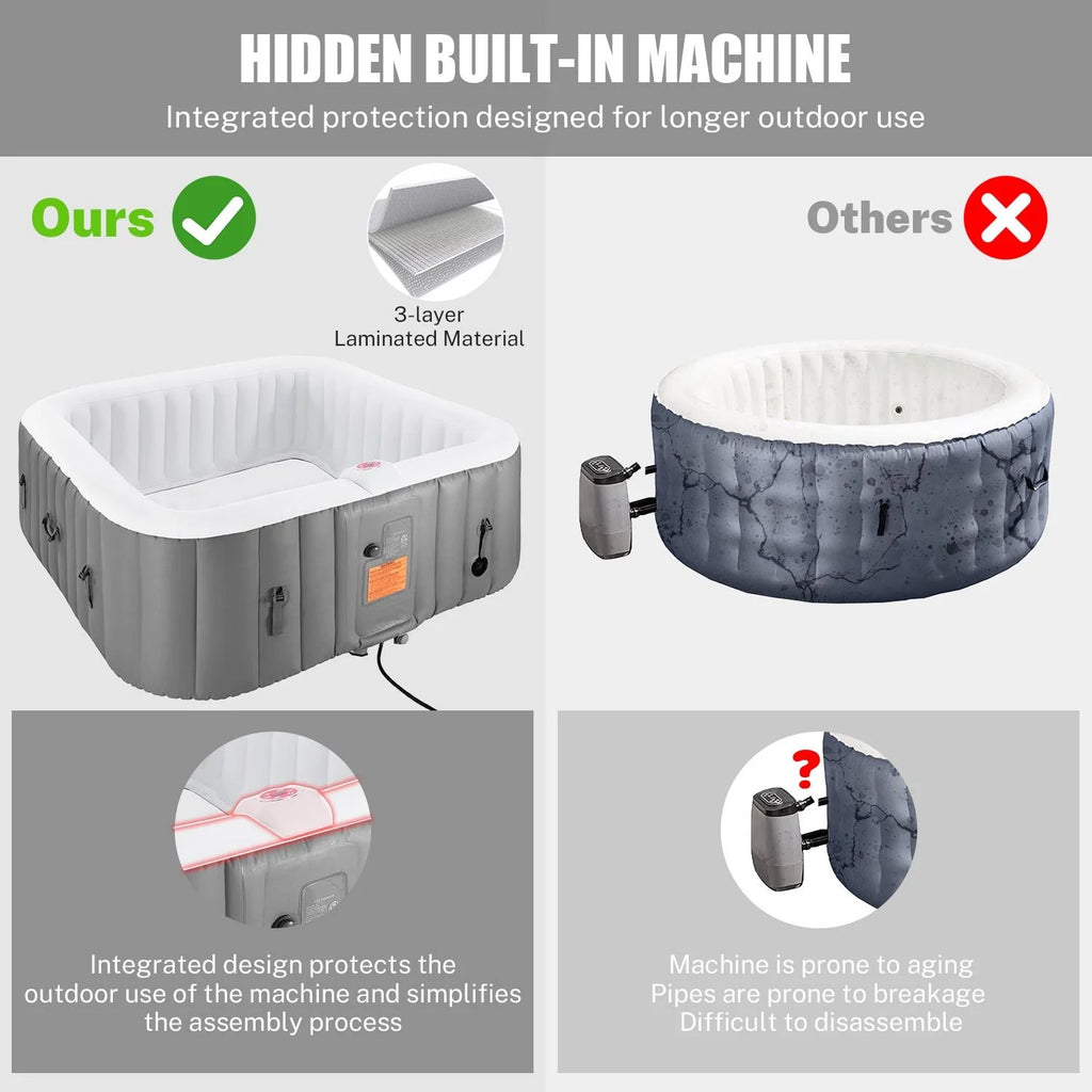 6 Person Inflatable Hot Tub with 130pcs Jet E70639