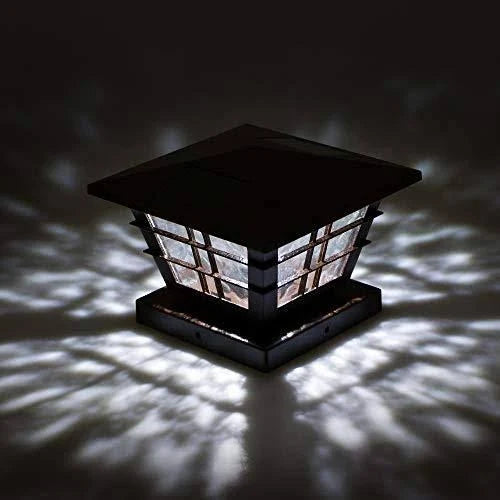 8 Pack 5x5 Solar Powered Post Cap Light with 4x4 Base Adapter (Brown) F727796