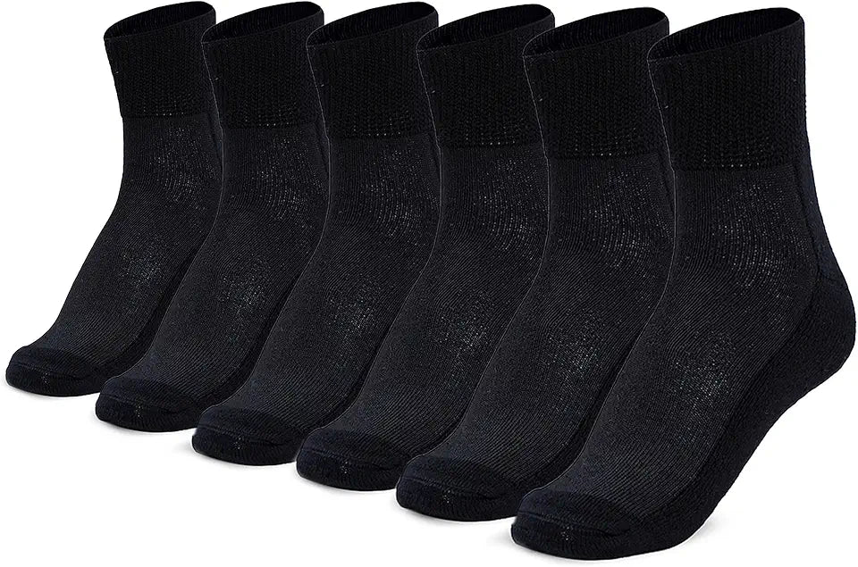 6 Pack Diabetic Quarter Socks X67111