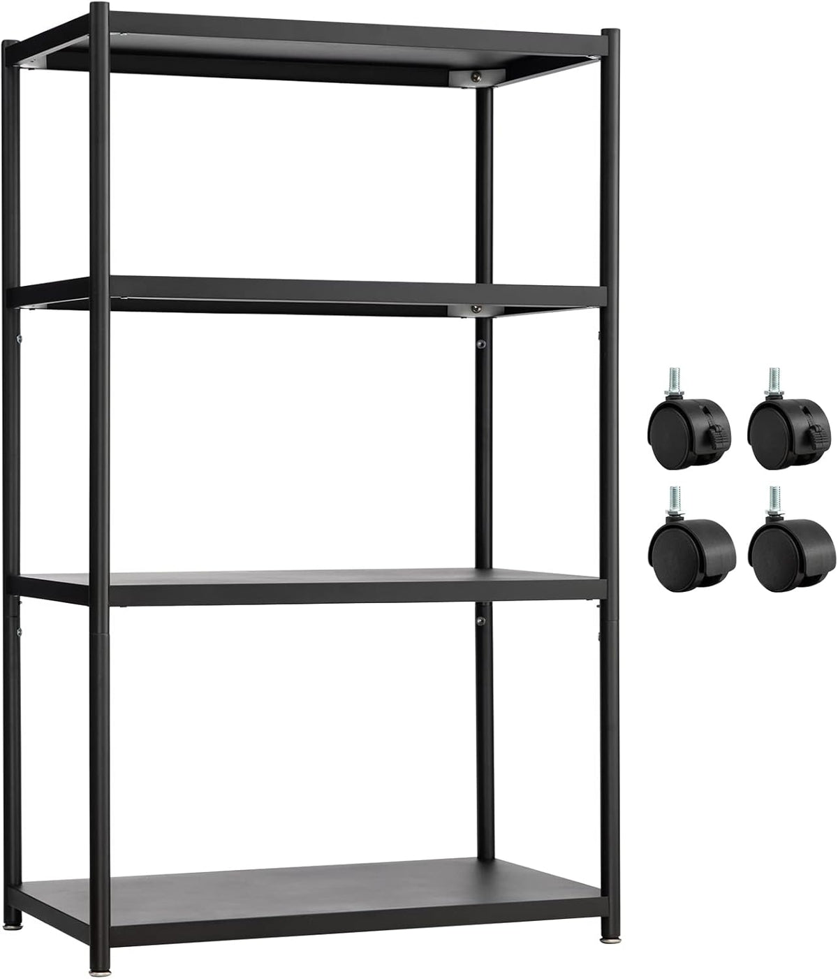 27.5 Inch 4 Tire Metal Wire Storage Shelf Black Utility Rack, Pack of 2 V34129