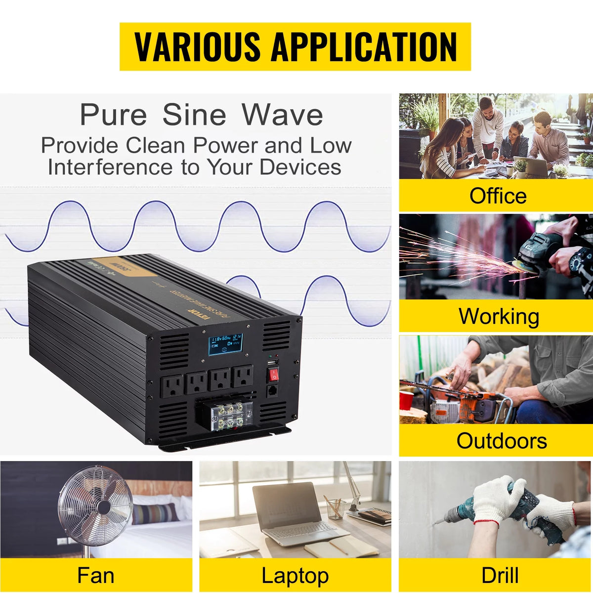 5000 Watt Pure Sine Wave Power Inverter X937592