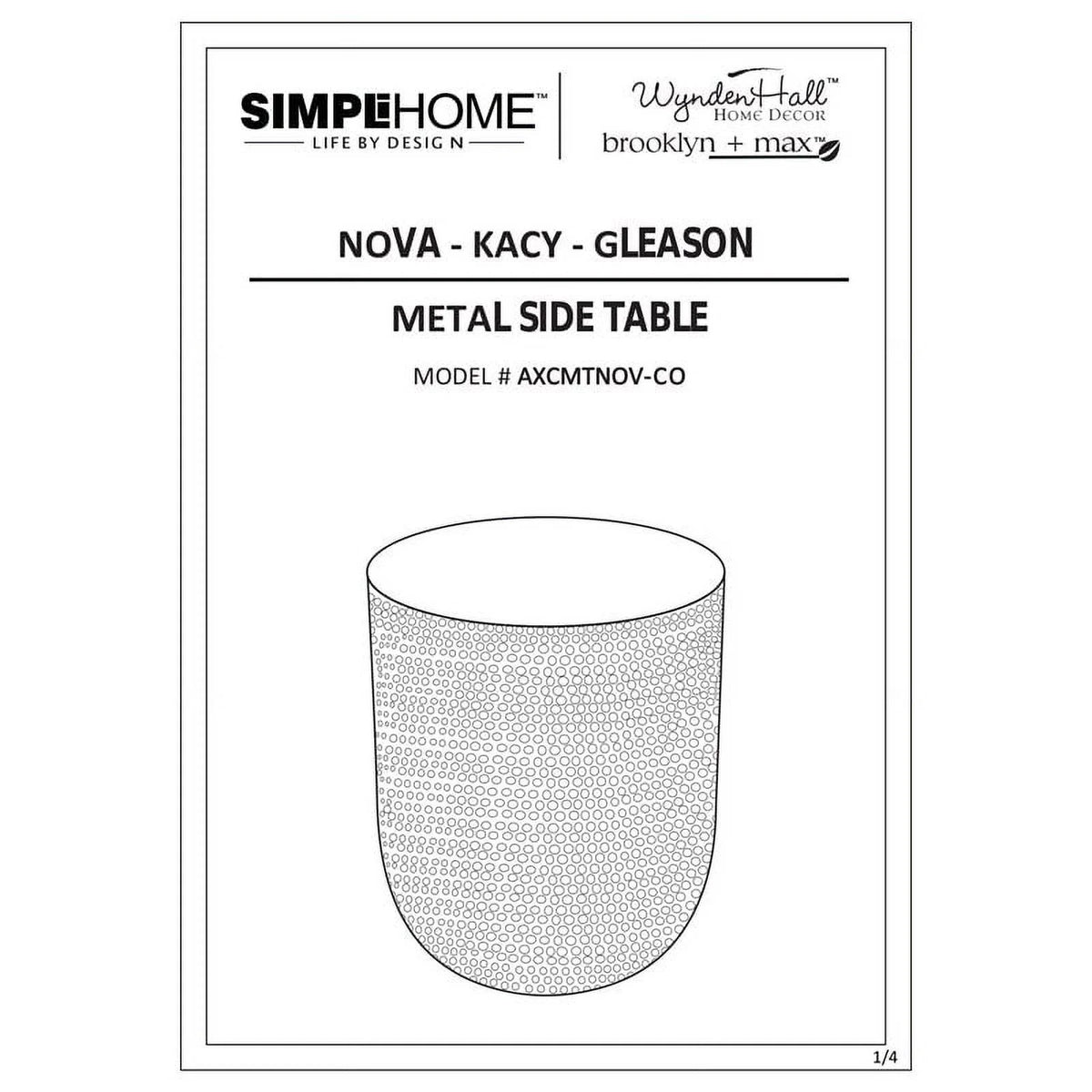 2-Piece 19" Metal Side Table Set K47314