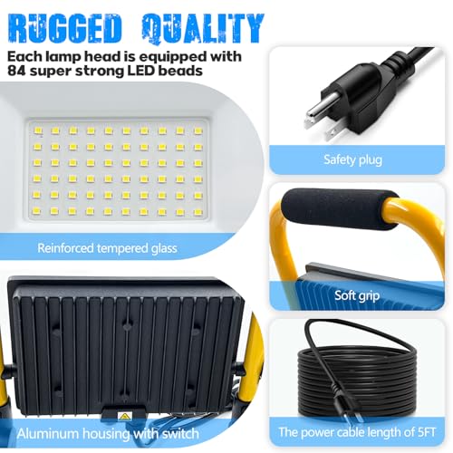 21,000 Lumen 2 Adjustable LED Work Light Heads Collapsible Tripod 6,500 Kelvin R319552