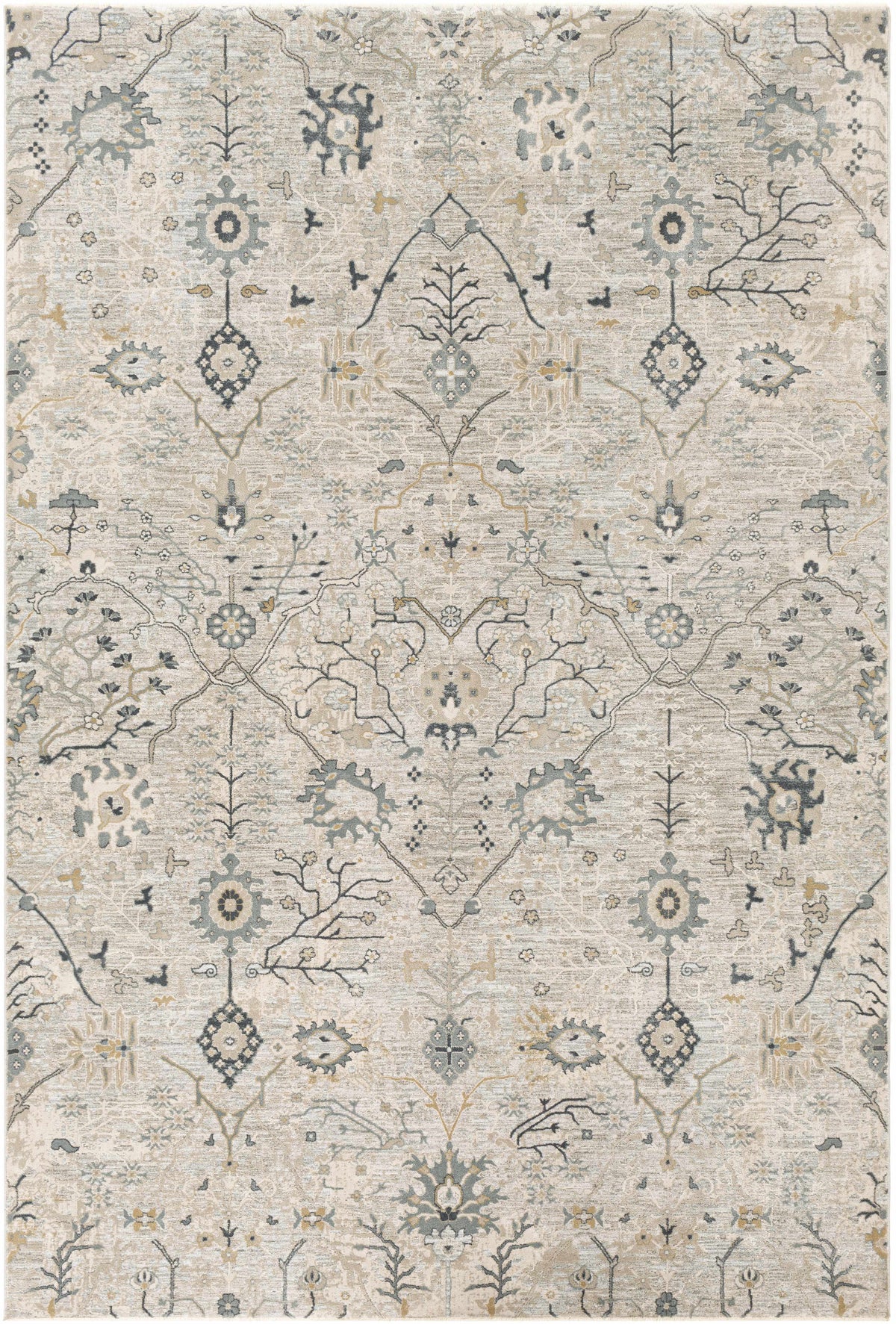Blue Grey Beige 9' x 12' Area Rug W601286