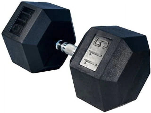 115 lbs Rubber Coated Hex Dumbbell F275