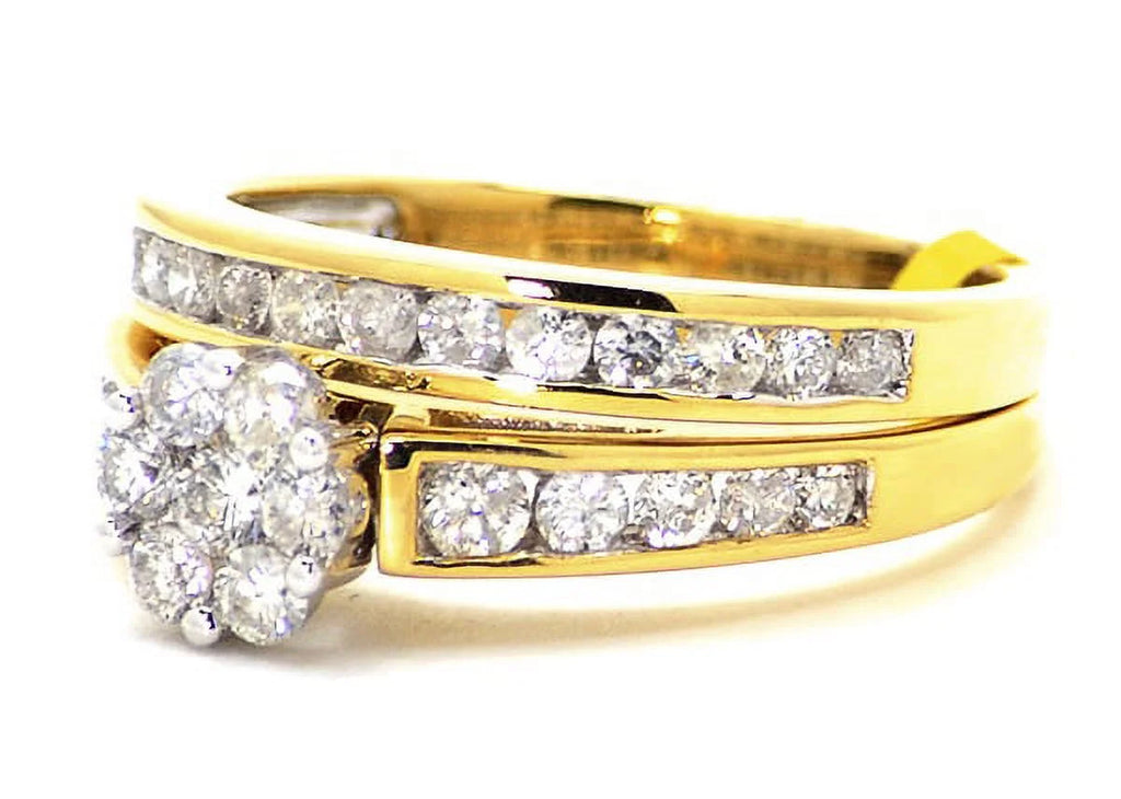 14K White Gold Diamond Cluster Flower Engagement Ring X630158