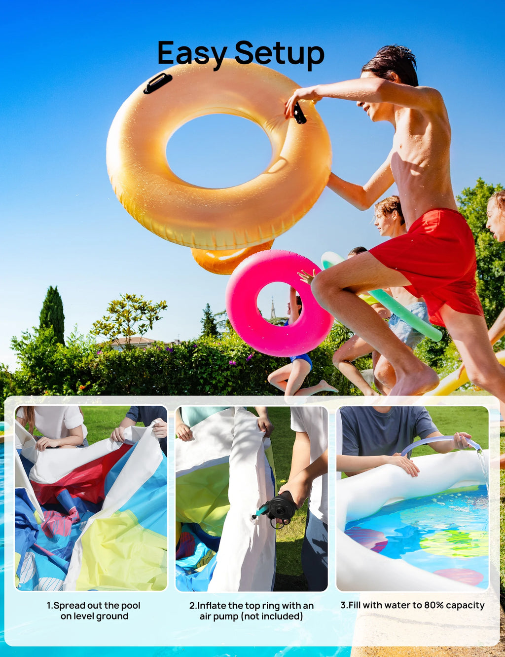 15ft 35in Above Ground Pool with Filter Pump J26487