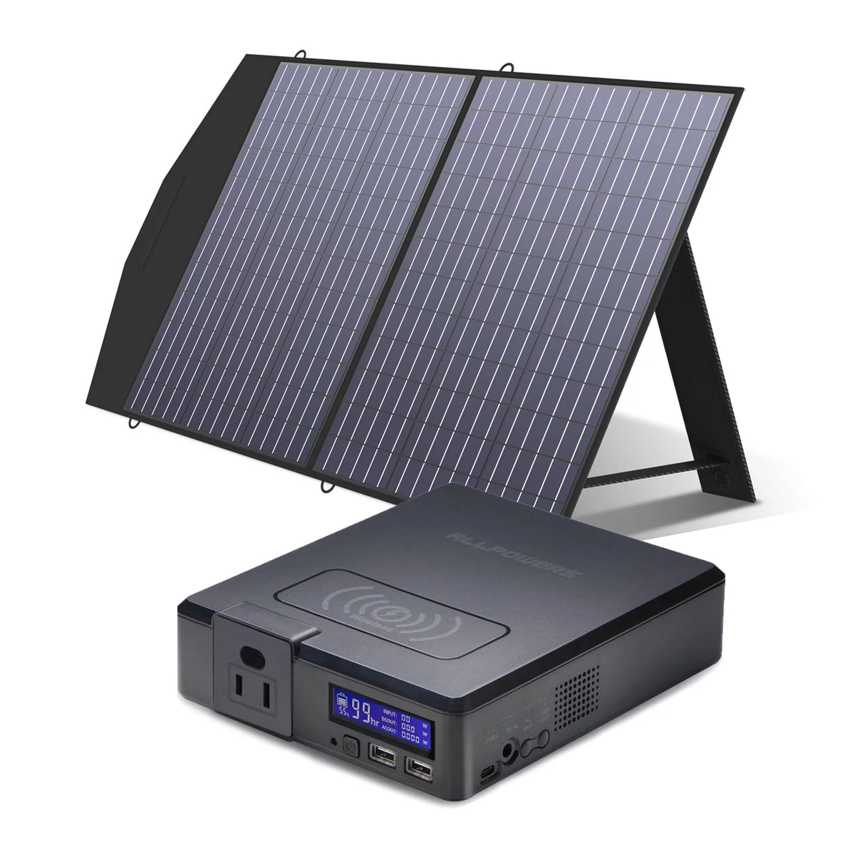 200W 154Wh Portable Power Station with 100W Foldable Solar Panel T245