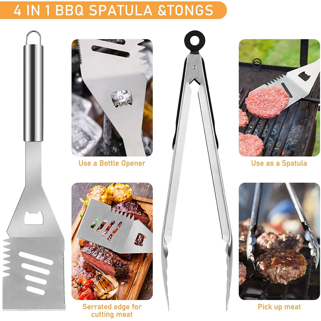 41Pcs Stainless Steel BBQ Grill Tool Set with Storage Bag A275064