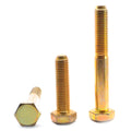 1/4x22-20 x 2 1/2x22 Coarse Thread Grade 5 Hex Cap Screw Medium Carbon Steel Yellow Zinc Plated K5238