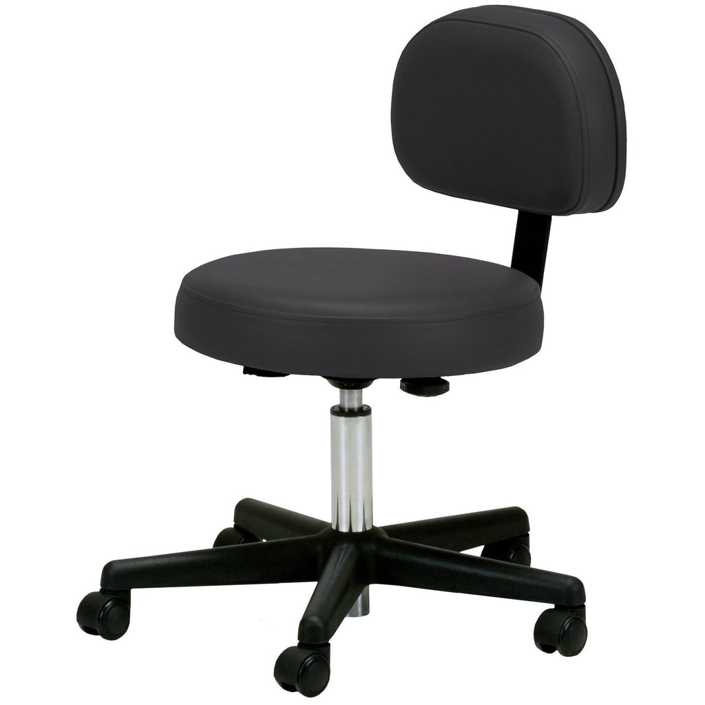 Black Rolling Stool with Back X755876