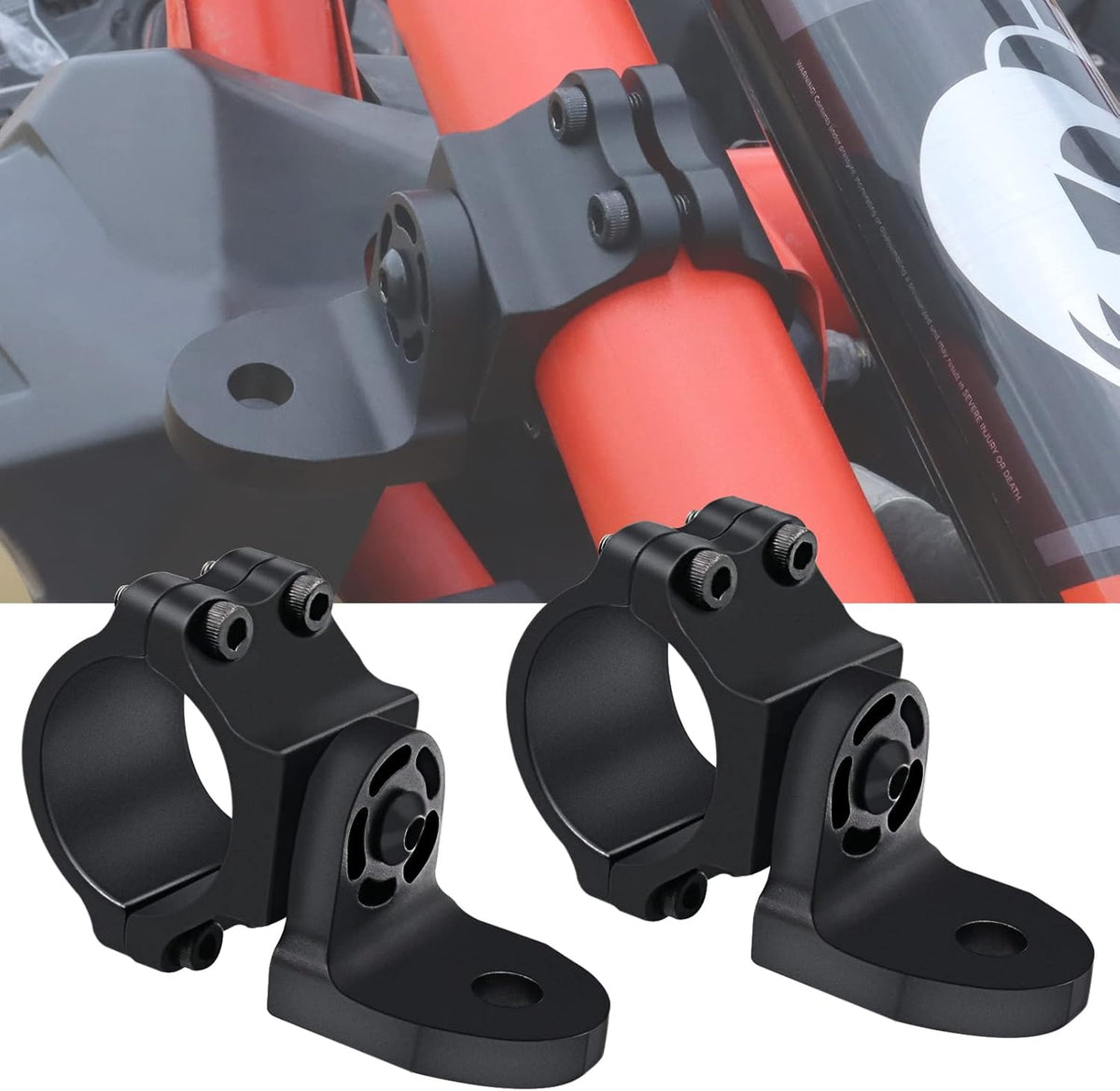 2PCS Quick-Release UTV Flag Pole Mounting Bracket for 1-2in Roll Bar B4312