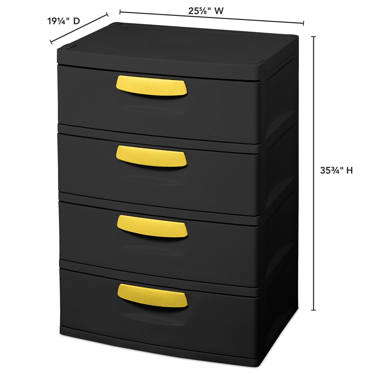 4 Drawer Unit Black Z282
