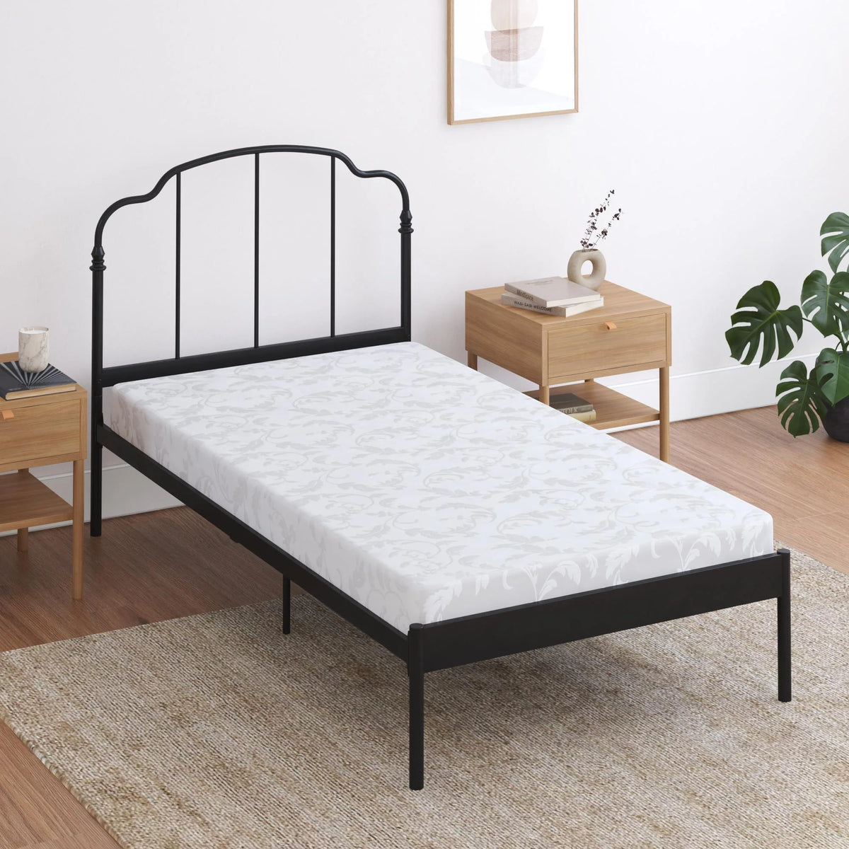 5-Inch Polyester Filled Mattress with Jacquard Cover, Twin, White X74263