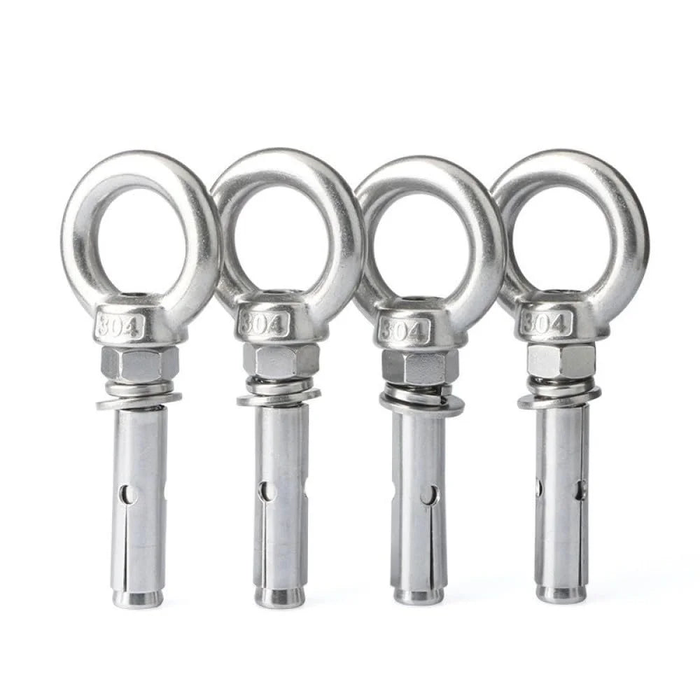 304 Stainless Steel Lifting Eye Bolt M6x60mm 4pcs J5297