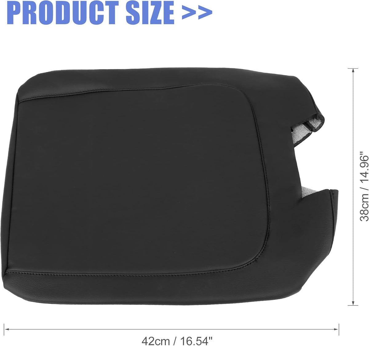 Black Microfiber Leather Center Console Lid Armrest Cover C25202