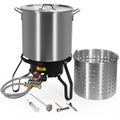 52 QT Aluminum Turkey Fryer Steamer with Cast Iron Burner N88977
