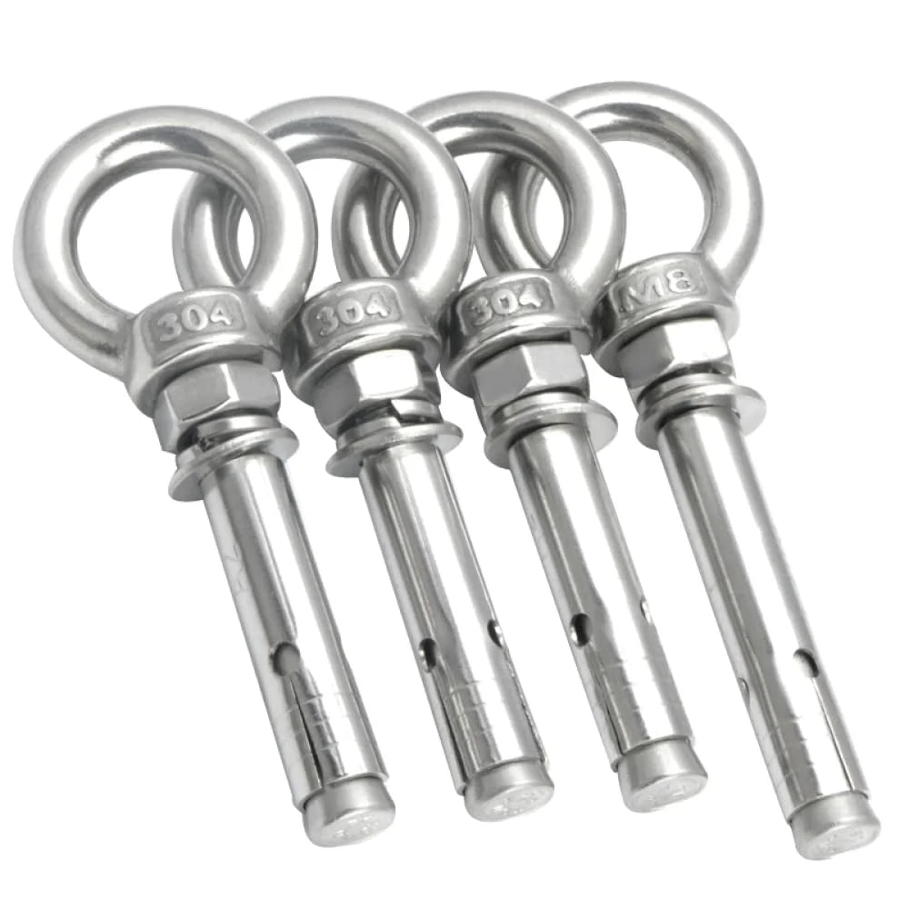 304 Stainless Steel Lifting Eye Bolt M6x60mm 4pcs J5297