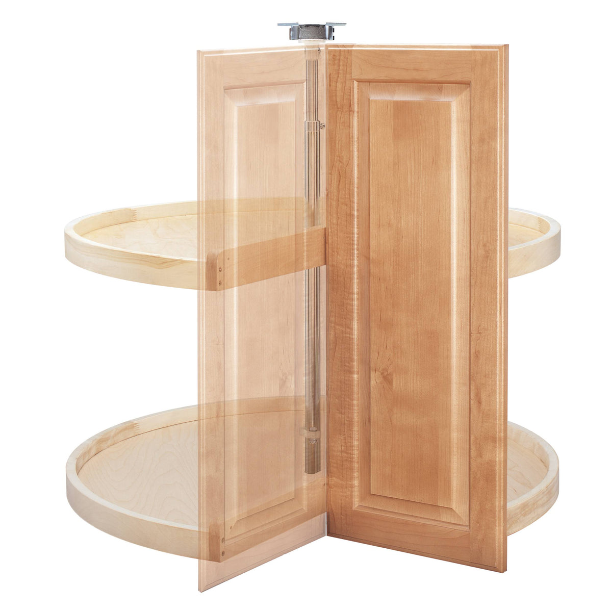 28x22 Wood Pie-Cut Lazy Susan 2-Shelf Set N94009
