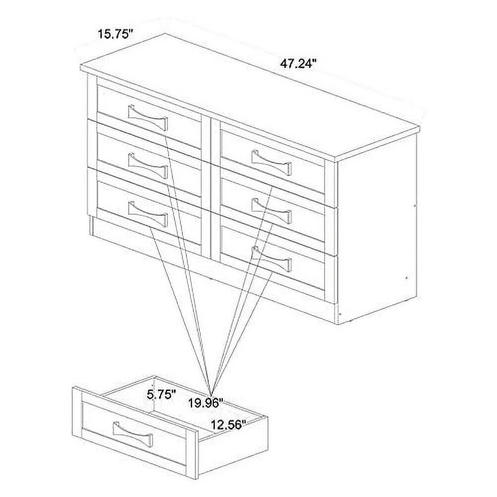 6 Drawer Wood Dresser L2009